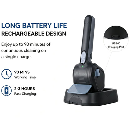 Cordless Electric Grill Brush, 700 RPM, 2 Cleaning Heads