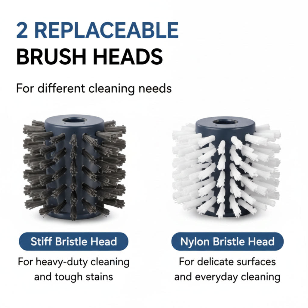 Cordless Electric Grill Brush, 700 RPM, 2 Cleaning Heads