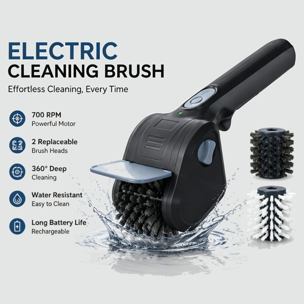 Cordless Electric Grill Brush, 700 RPM, 2 Cleaning Heads