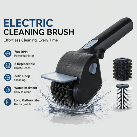 Cordless Electric Grill Brush, 700 RPM, 2 Cleaning Heads