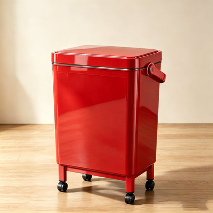 Smart Motion Sensor Trash Can 16L with Rolling Wheels & No Bend Design